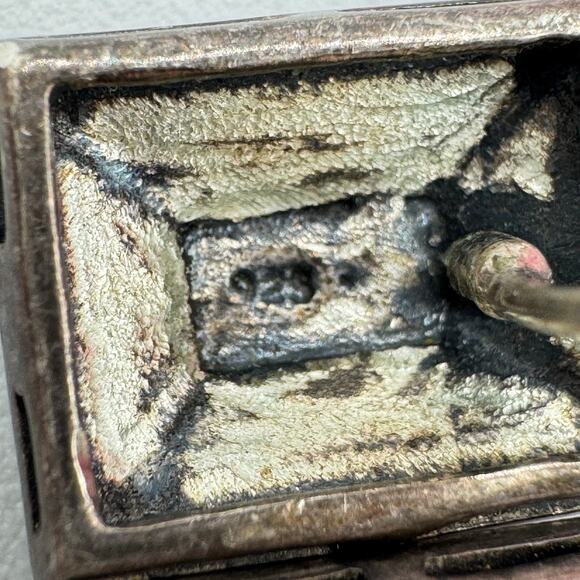 Marcasite Rhinestone 925 Silver Art Deco Revival Rectangle Earrings Tested - Picture 10 of 15